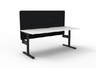rl halo static 1 user workstation with eco panel screen1500w x 750d / without cable tray / oak top white base black screen