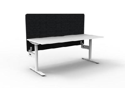 rl halo static 1 user workstation with eco panel screen1500w x 750d / without cable tray / white top white base black screen