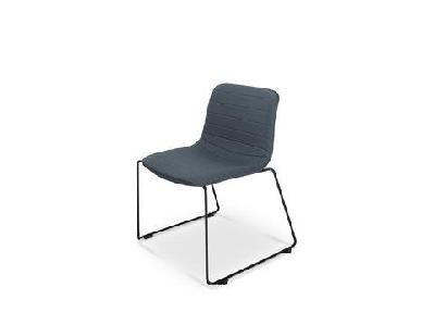 ol smooth fabric upholstered sled base breakout chair