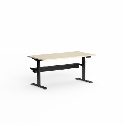 ol klass electric height adjustable desk with cable managementl1500 x d800 with scallop / nordic maple / black
