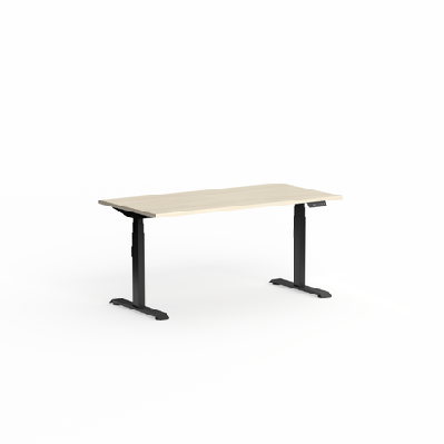 ol klass electric height adjustable deskl1500 x d750 with scallop / nordic maple / black