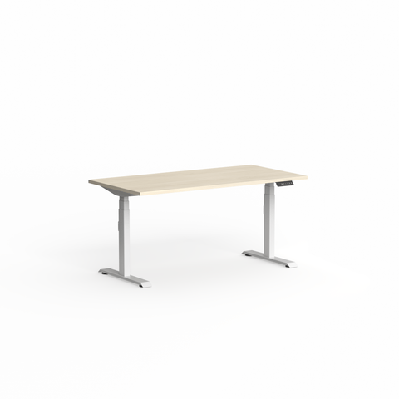 ol klass electric height adjustable deskl1500 x d800 with scallop / nordic maple / white