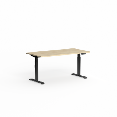 ol klass electric height adjustable desk l1500 x d750 with scallop / studio white / white