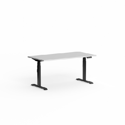 ol klass electric height adjustable deskl1200 x d750 with scallop / studio white / black
