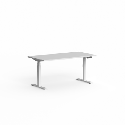 ol klass electric height adjustable deskl1500 x d750 with scallop / studio white / white
