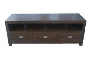 solid oak timber 3-drawer entertainment unit 
