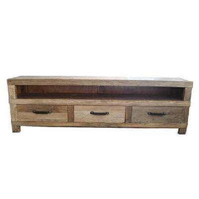 industrial iron 3 drawer entertainment unit 