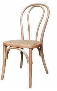 bentwood stackable dining chair, rattan seat - natural
