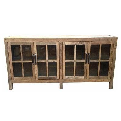 natural sideboard with glass door 