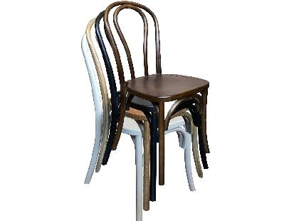 bentwood stackable dining chair, timber seat - various colours