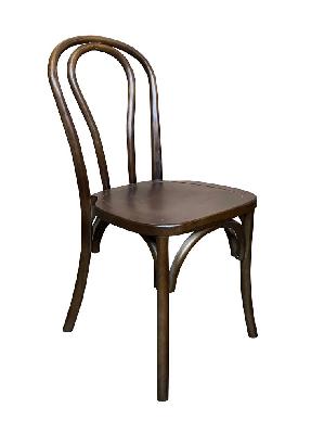 bentwood stackable dining chair, timber seat - walnut