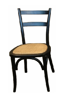 straight back rattan seat chair 