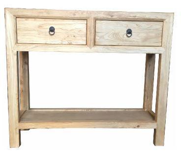 chinese antique reproduction 2-drawer hall table with shelf 