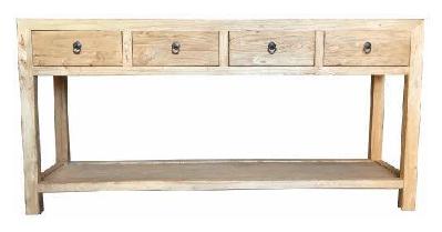 chinese antique reproduction 4-drawer hall table with shelf 