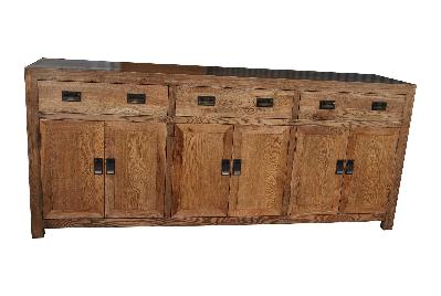 solid oak timber 3 drawer 6 door buffet 