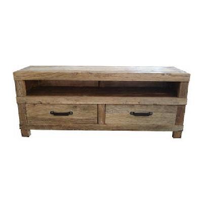 industrial iron 2 drawer entertainment unit 