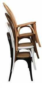 bentwood stackable dining chair, rattan seat - various colours