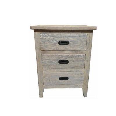 hampton solid timber 3 drawer bedside table 