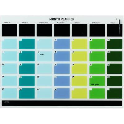 naga magnetic glassboard month planner 1200 x 900mm multi colour 