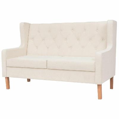 2-seater sofa fabric cream white 