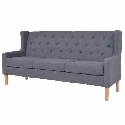 3-seater sofa fabric grey 