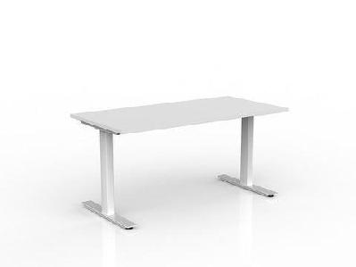 agile fixed height desk white top with white frame w1500 x d750 