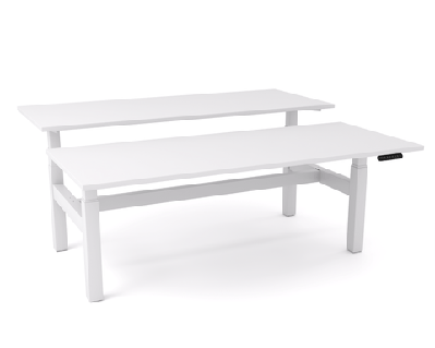 agilemotion electric height adjustable 2 user desk - white top l1500 x d800 / white 