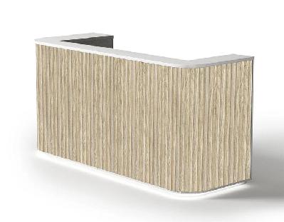 halo reception desk 180cm - oak and white 