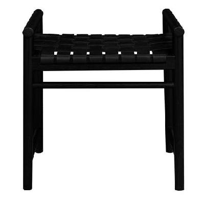 elliot single seater bench with genuine leather black 