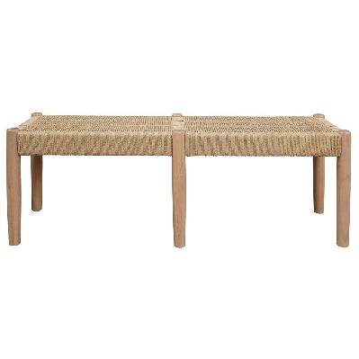 kelly woven paper cord mindi bench (natural) 