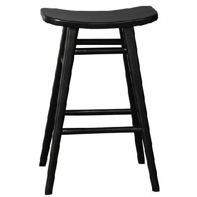 aria oval solid mahogany timber counter stool black 