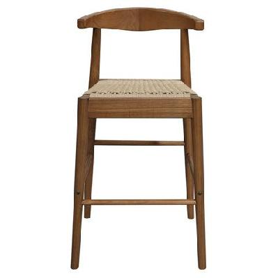 arden solid oak barstool with loom black 