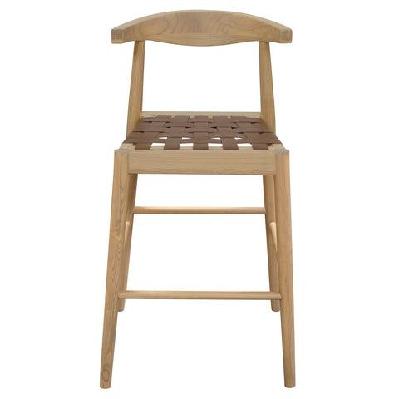 elliot genuine leather barstool - kd walnut 