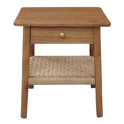 kelly one drawer bedside table almond 