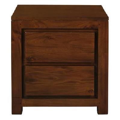 amsterdam 2 drawer bedside table light pecan 