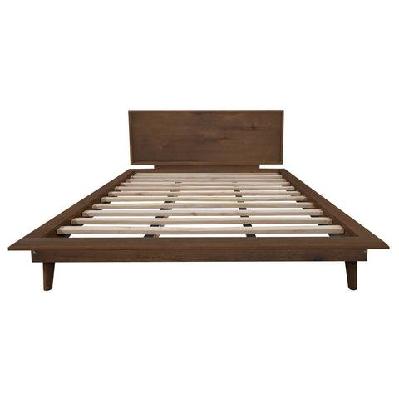 gatsby solid timber queen size bed walnut 