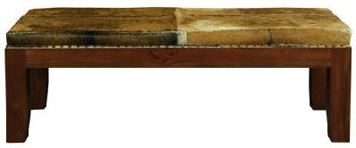 large studded goat hide bench 
