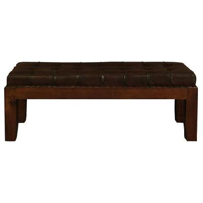 heritage large studded leather bench 
