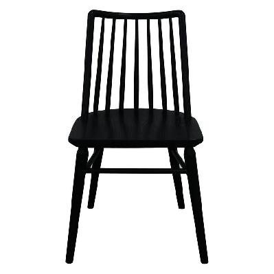 riviera solid oak dining chair - set of 2 (black) 
