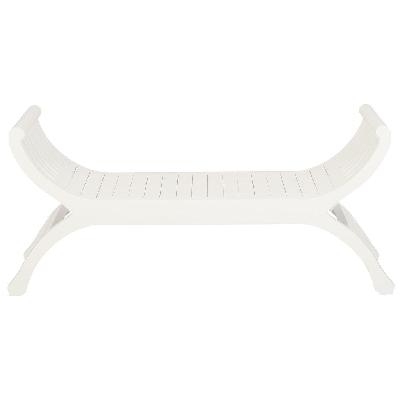 maeve solid timber double seater bench light pecan 