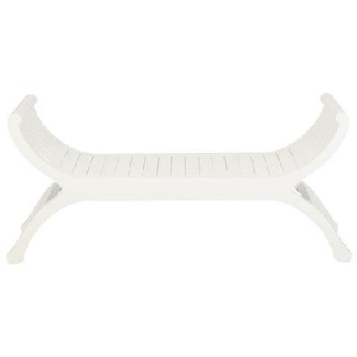 maeve solid timber double seater bench white 