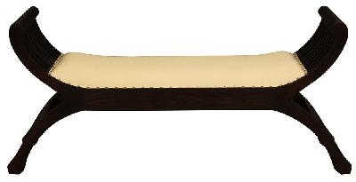 sloan upholstered solid mahogany timber bench chocolate 