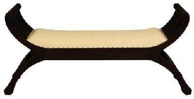 sloan upholstered solid mahogany timber bench light pecan 