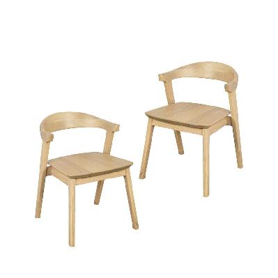 fynn solid oak dining chair - set of 2 (nautral) 