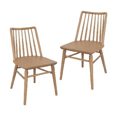 riviera solid oak dining chair - set of 2 (natural) 