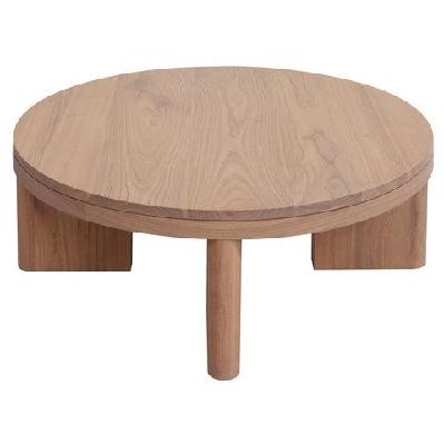 apollo solid mindi timber round coffee table walnut 