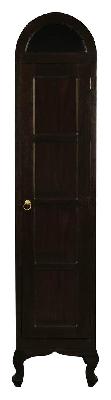 queen ann single dome display cabinet light pecan 