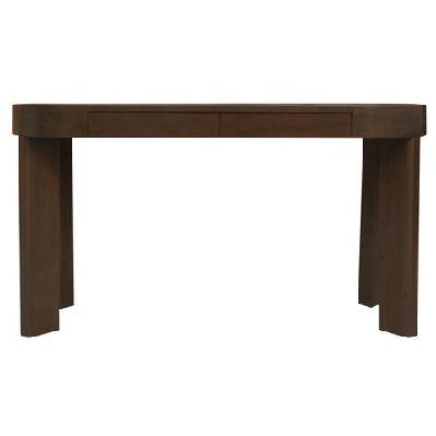 brentwood 2 drawer oval desk black 