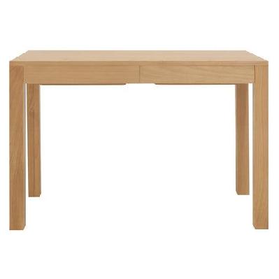amsterdam solid mindi timber 2 drawer desk (natural) 