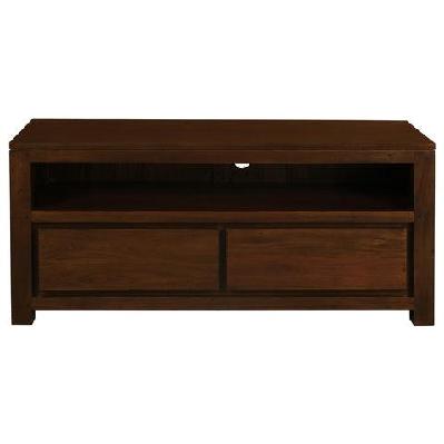 amsterdam 2 drawer entertainment unit light pecan 